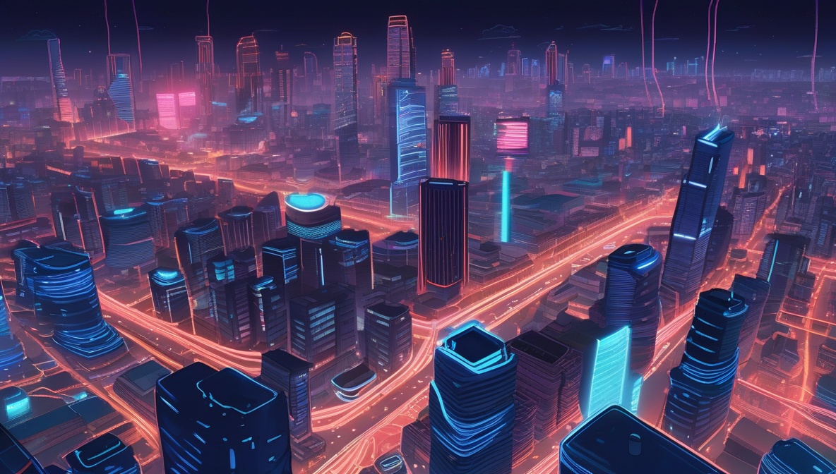 Asian city skyline at night with data connection lines representing multi-market retail CDP implementation across Asia