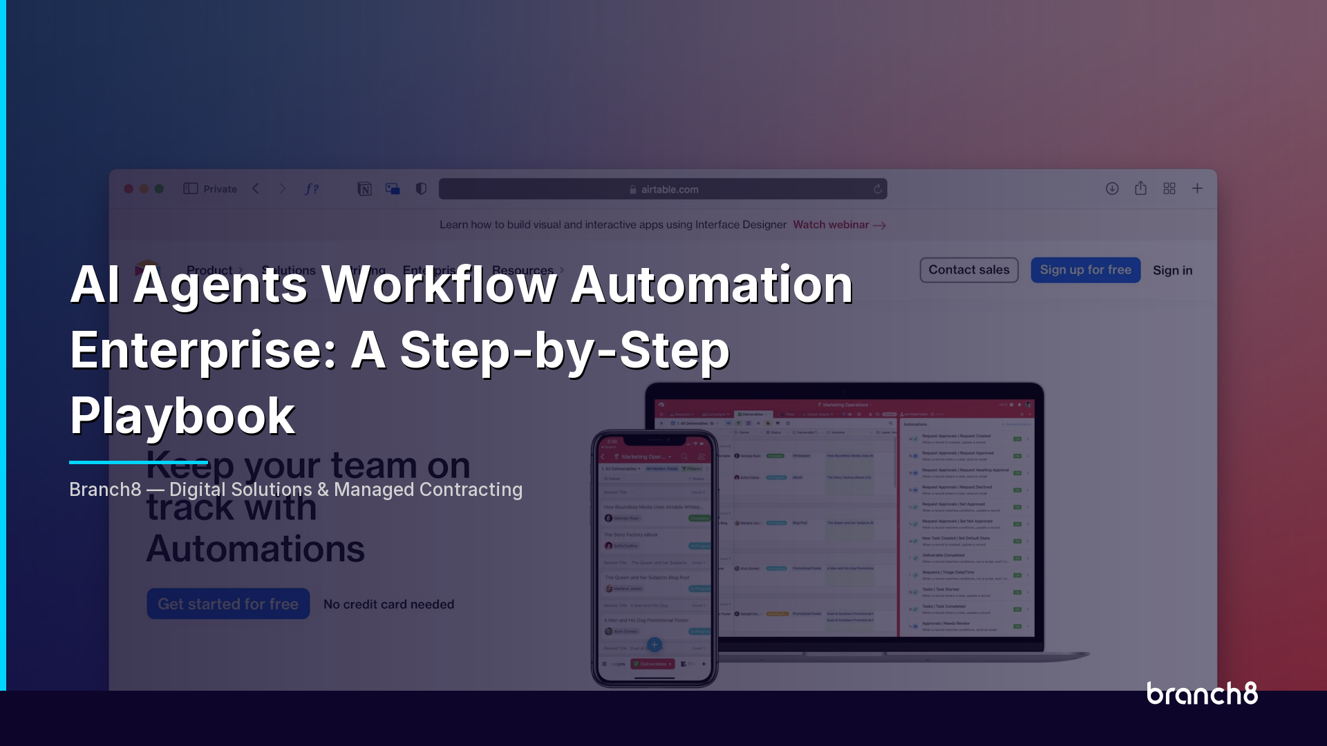 AI Agents Workflow Automation Enterprise: A Step-by-Step Playbook - Hero Image