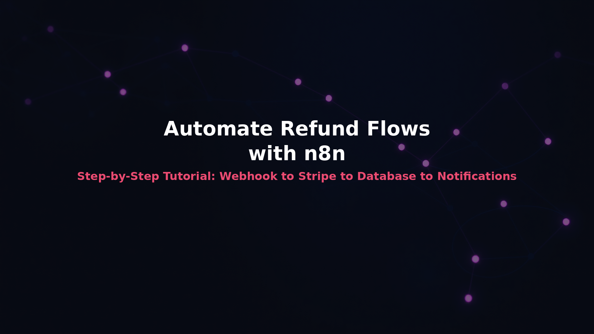 n8n logo on a dark workflow automation background representing automated refund processing pipelines