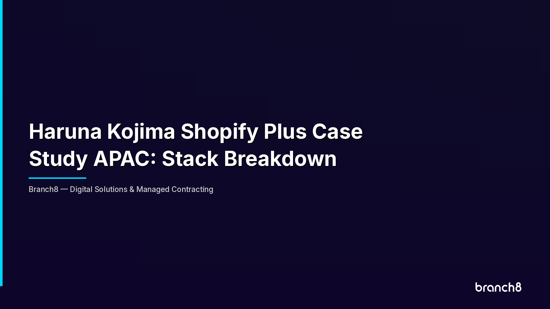 Haruna Kojima Shopify Plus Case Study APAC: Stack Breakdown - Hero Image