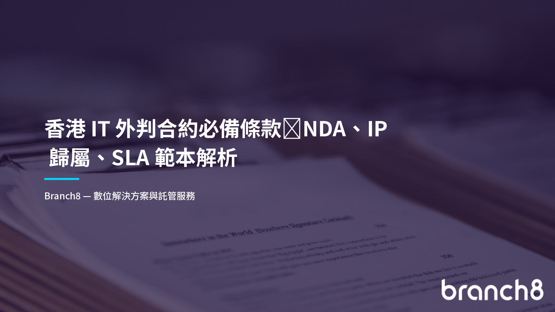 香港 IT 外判合約必備條款：NDA、IP 歸屬、SLA 範本解析 - Hero