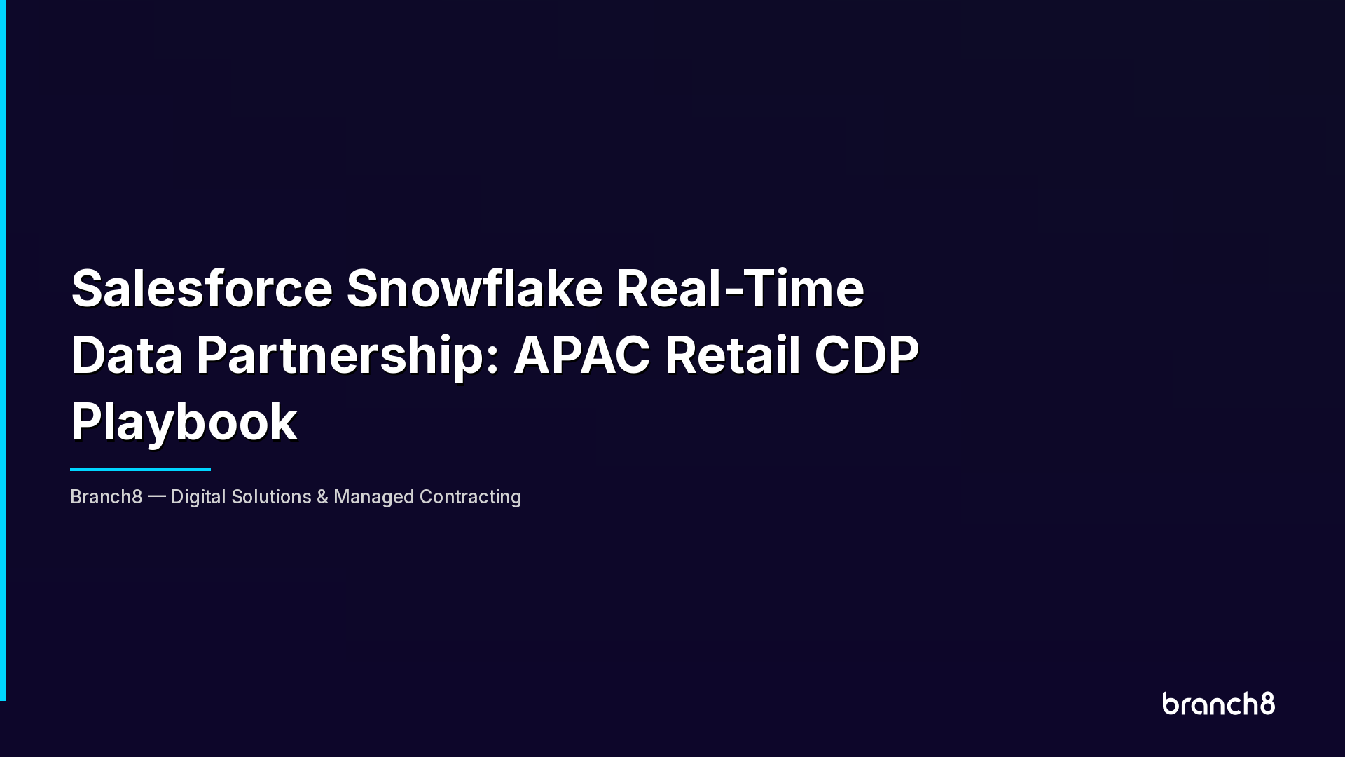 Salesforce Snowflake Real-Time Data Partnership: APAC Retail CDP Playbook - Hero Image